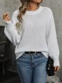 Solid Color Drop Shoulder Sweater