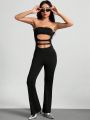 SHEIN ICON Cut Out Front Tube Jumpsuit