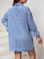 Ladies' Flared-Sleeve Denim Dress