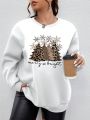 SHEIN Essnce Plus Christmas Print Drop Shoulder Sweatshirt