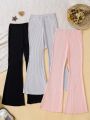 Tween Girl 3pcs Solid Flare Leg Pants