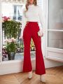 SHEIN Frenchy Button Decorated Flared Pants