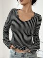 Women's Striped Long Sleeve T-shirt