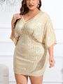 SHEIN Privé Plus Size Elegant Sequin Dress