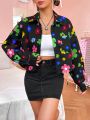 SHEIN Qutie Women's Colorful Printed Long Sleeve Shirt