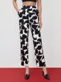 SHEIN BIZwear Women's Full Length Printed Pants