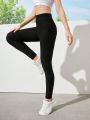 Solid Color Sports Leggings For Teen Girls