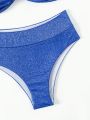 SHEIN Swim Chicsea Women'S Back Closure Ruffle Bikini Set