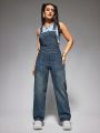 Denim Dungarees Washed Jumpsuit