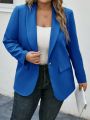 SHEIN LUNE Plus Shawl Collar Single Button Blazer