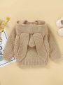 Infant Girls' 3d Ear Hooded Cardigan With Snap-buttons