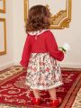 Fashionable Casual Princess Floral Elegant Printed Dress For Baby Girls