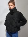 Slant Pocket Drop Shoulder Puffer Coat