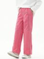 SHEIN Kids HYPEME Girls' Stylish Contrast Trim Pants