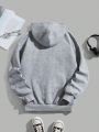 Men's Youth Casual Patterned Long-sleeved Hooded Sweatshirt Suitable For Autumn And Winter