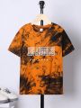 SHEIN Kids EVRYDAY Tween Boy Tie Dye Letter Graphic Tee