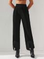 SARVACCE Solid Color Patchwork Flared Pants