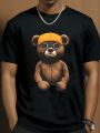 Men'S Plus Size Cartoon Bear Printed Short Sleeve T-Shirt