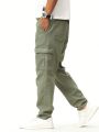 Manfinity Men Cotton Flap Pocket Side Cargo Jeans