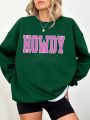 Women's Letter Print Loose Shoulder Sweatshirt