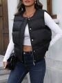 SHEIN LUNE 2023 New Arrival Women's Winter Padded Vest, Simple, Warm, Fashionable