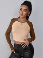 Women's Colorblock Cropped T-shirt