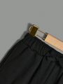 SHEIN Tween Boys' Casual & Comfortable & Wide Leg Solid Color Sweatpants