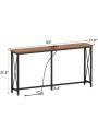 SUPERJARE Console Table with Outlet & USB Ports, 63 Inches Sofa Table, Entryway Table