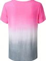 Plus Size Gradient Round Neck T-shirt