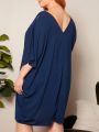 SHEIN CURVE+ Plus Size Women's Split Sleeve Dress