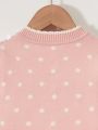 Young Girl Polka Dot Pattern Ruffle Trim Bow Front Cardigan