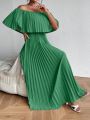 SHEIN Frenchy Pleated Solid Color Dress