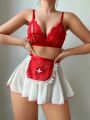Classic Sexy 3pcs/Set Women's Sexy Lingerie Suit (Bra, Skirt, Thong), Valentine's Day Edition