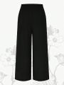 Plus Size Women's Wide Leg Pants With Knotted Waist