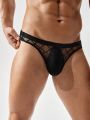 Men's Underwear Elastic Soft Sexy Erotic Black Thong T-Back G-String