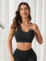 SHEIN Daily&Casual Women'S Back Support Multiple Straps Fitness Sports Bra