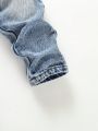 Young Boy Elastic Waist Washed Jeans