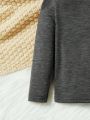 SHEIN Baby Boys Turtleneck Ribbed Knit Tee