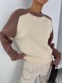 DAZY Two Tone Raglan Sleeve Sweater