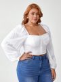 Steven Sweet Plus Size Solid Color Cropped Shirt