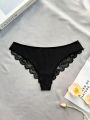 3pcs Lace Trimmed Triangle Panties