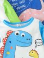 Baby Boy 3pcs Dinosaur Printed Adorable Round Neck T-Shirt