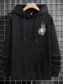 Men's Chinese Dragon Printed Fleece Lined Hoodie For Winter