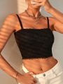 Solid Lace Crop Cami Basic Top