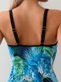SHEIN Swim Classy Women'S Tropical Print Bikini Set