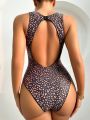 SHEIN Swim Chicsea Double-sided Wearable Hollow Out One Piece Swimsuit Without Padding On The Back