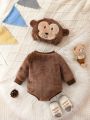 SHEIN Baby Girl Cartoon Embroidery Teddy Costume Bodysuit & Hat