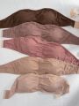 Women's Solid Color Pleated Bandeau Bra (5pcs/pack)