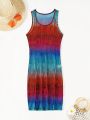 SHEIN Swim BohoFeel Women's One-Piece Cover-Up, Bohemian Style, Perfect For Summer Vacation And Beach