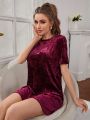 Solid Velvet Lounge Dress